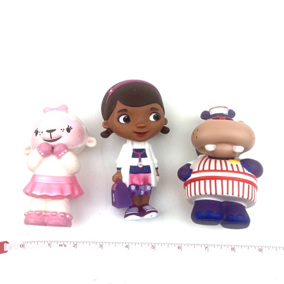 Doc McStuffin Figures 5" Toys 3pc Lot Set Lambie the Lamb Hallie Hippo Cartoons - Picture 5 of 8